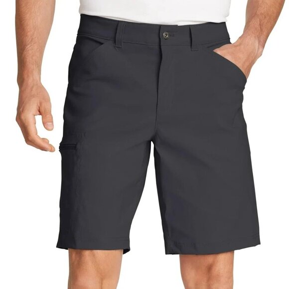 NEW Eddie Bauer Men's Size 38 Rainier 10" Tech Shorts Black Cargo Outdoor - Picture 1 of 7